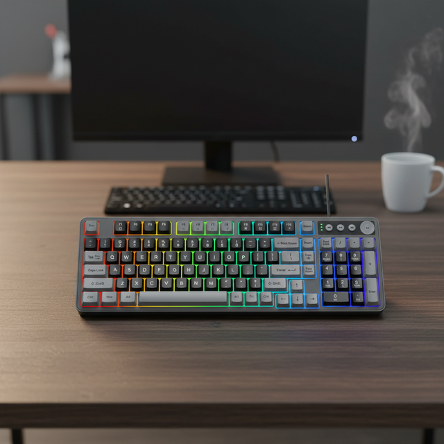 K98 LED USB Gaming Keyboard for E-Sports Full Size Laptop Computer Office Use Silent Plastic Colorful Keycap New Programmable