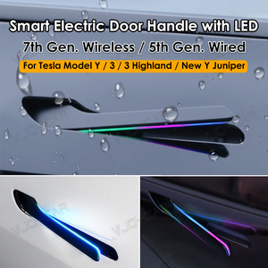 มือจับประตูไร้สาย Vjoycar Auto Electric RGB รุ่นที่ 6 สำหรับ Tesla Model Y มือจับประตูอัจฉริยะ Model <span class=keywords><strong>3</strong></span> Highland อุปกรณ์ตกแต่งแบบปรับแต่ง - Product Image 2