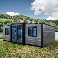 Maison préfabriquée moderne à 2 chambres, petite maison portable extensible, conteneur habitable prêt à être expédié, mini chalet en acier