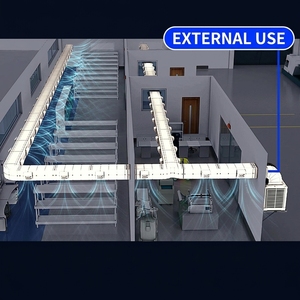Ventilateur évaporatif mural à <span class=keywords><strong>sortie</strong></span> inférieure 3KW à grand débit d'air, avec tuyauterie personnalisée pour l'élevage, les fermes et les ateliers de production - Product Image 5