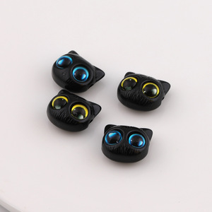 Cat Shaped Loose Beads Acrylic Plastic Resin DIY Jewelry Making Bracelet Accessories Black Clear Blue Yellow Eyes - Product Image 5