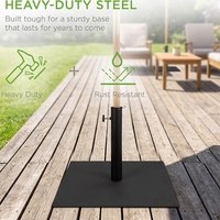 Support de parasol extérieur personnalisé JH-Mech avec ancrage pour terrasse, bouton de fixation sécurisé anti-rayures en acier carbone noir