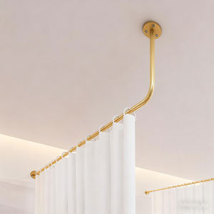 Nuevo Modelo 2025 Barra de Cortina en Forma de L de Hierro Forjado para Salón de Belleza, Cama de Fisioterapia, Centro de Salud, Cortina Divisoria - Product Image 4