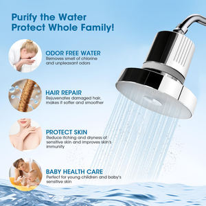 Cabezal de Ducha de Acero Inoxidable con Filtros de Agua, Alta Presión, Montado en la Pared, Ahorro de Agua, Sistema de Ducha Tipo Lluvia para Baño - Product Image 4