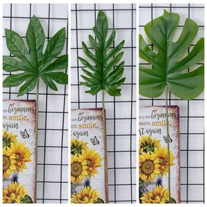 Plante artificielle CallaFloral Monstera en PVC brillant, branche unique, décoration intérieure, verdure pour mariage - Product Image 3