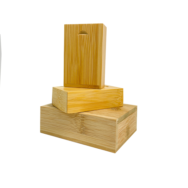 Mini Bamboo Box Pull-out Wooden Gift Packaging Box USB Flash Drive Box with Sliding Lid