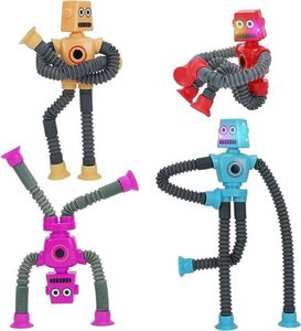 2024 Kids Pop Fidget <b>Tubes</b> Sensory Shape Changing <b>Led</b> Telescopic Suction Cup Robot Toy - Product Image 1
