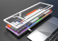 Keyboard Gaming lampu latar LED RGB, Keyboard Mekanikal kabel USB baru 100 kunci
