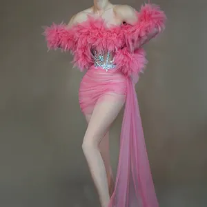 Новость Y3436 2024 новейшее платье розовое платье для выпускного вечера Женские сексуальные платья тонкие мини-платья для вечеринок знаменитостей Vestidos