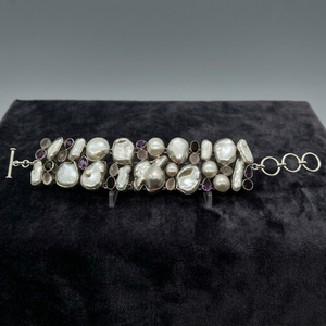 Bracelet en argent 925 avec perles d'eau douce, style bohème luxueux, pour femme, à porter au quotidien - Product Image 2