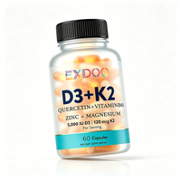 Kapsul Vitamin D3 K2 5000 IU Magnesium B6 Zinc Quercetin untuk Kesehatan Energi, Imunitas, dan Otot (Grosir)