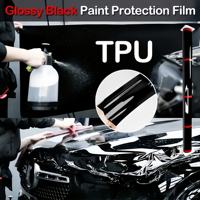 Film de protection de peinture pour carrosserie de voiture en TPU PPF auto-réparateur anti-rayures noir brillant hydrophile 7,5 mil avec garantie de 10 ans
