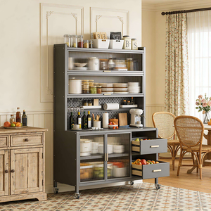 Meuble de rangement carré moderne en métal blanc peu encombrant avec roulettes, multi-usages pour épices, baguettes et ustensiles de <span class=keywords><strong>cuisine</strong></span>, <span class=keywords><strong>montage</strong></span> facile - Product Image 2
