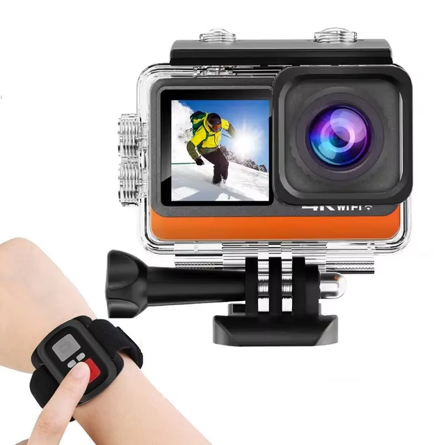 4K/60fps Action Camera WiFi Waterproof Underwater Video Recording Camera Sport Camera 2.0 Inch Touch Screen Outdoor Camcorders