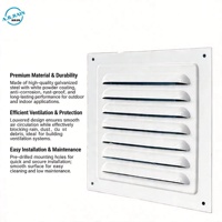 Diffuseur à lamelles courbes 200*200mm résistant aux intempéries - Grille d'aération murale extérieure en aluminium pour la ventilation CVC