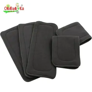 Ohohbabyka-couche en bambou lavables et réutilisables, conteneur de couches avec inserts de charbon de bambou pendant la nuit