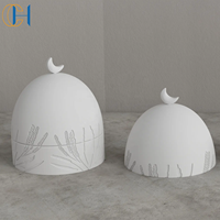 C & H Luxe Personnalisé Islam Mosquée Dôme Béton Céramique Conteneur Porte Bocal