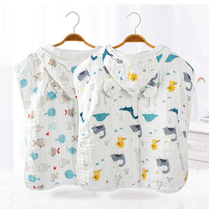 Serviettes à capuche adorable personnalisées pour bébé <span class=keywords><strong>Cape</strong></span> <span class=keywords><strong>de</strong></span> <span class=keywords><strong>bain</strong></span> pour enfants en <span class=keywords><strong>coton</strong></span> biologique Serviette <span class=keywords><strong>de</strong></span> <span class=keywords><strong>bain</strong></span> douce en mousseline - Product Image 1
