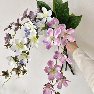 Flores Artificiales de Seda en Morado, Azul, Blanco y Rosa, de Alta Simulación, para Decoración de Bodas, Hogar, Fotografía en Exteriores - Product Image 1