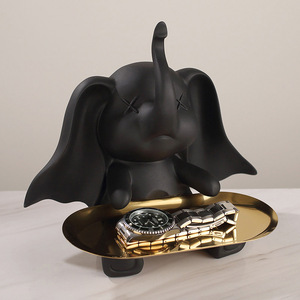 ถาดดัมโบ้ ของตกแต่งเรซิ่น งานฝีมือ ของตกแต่งห้องนั่งเล่น ที่เก็บกุญแจอเนกประสงค์ รูปทรงแปลกตา ดีไซน์มินิมอล - Product Image 1