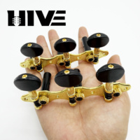 HIVE High-end Bestseller Style Mesoporous Shiny Gold Zinc Alloy 3R3L 6 String 1:14 Classical Guitar Tuning Pegs with Screw