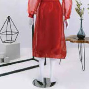 Robe de soirée longue et ample en polyester pour femme, avec ceinture, manches longues bouffantes, couleur unie personnalisable, style caftan - Product Image 5