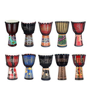 Tambour africain <span class=keywords><strong>color</strong></span>é en peau de chèvre, pour débutant, jouet artisanal, tambour de 4, <span class=keywords><strong>6</strong></span>, 10, 12, 13 pouces, vente en gros, à bas prix - Product Image 1