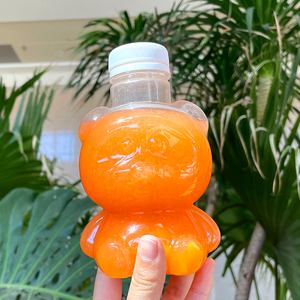 Botella de té de leche de plástico para mascotas, botella plana de zumo con tapa de aluminio, 2021 Ml, nuevo producto, 500 - Product Image 2