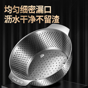 Passoire en acier inoxydable 304 grande capacité avec double poignée, bol de lavage de légumes, égouttoir de cuisine - Product Image 3