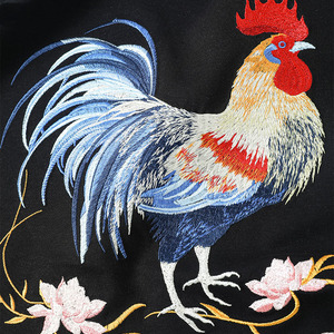 Camiseta Oversize Bordada con Gallo para Hombre, 100% Algodón Lavado, Estilo Jersey, Manga Corta, Estilo Chino, Streetwear - Product Image 6
