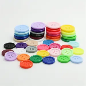 cheap price simple style two hole four hole round mixture solid candy colorful smooth sewing resin diy buttons