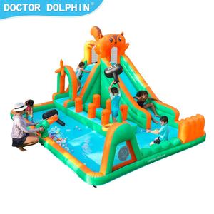 थोक विशाल inflatable पानी स्लाइड पार्क दोहरी स्लाइड, चढ़ाई दीवार, स्प्लिश पूल आउटडोर/इनडोर बच्चों पार्टी बाउंस हाउस - Product Image 2