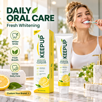 Dentifrice blanchissant aromatisé au citron fabriqué sur mesure, rafraîchit l'haleine, élimine les odeurs, sans fluor.