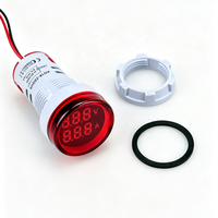 Voltímetro Digital Monofásico Mini de 22 mm y 3 Dígitos, CA 20-500 V (0.5%+2) de Precisión, Pantalla LED, IP65, Uso Industrial, Paneles de Control