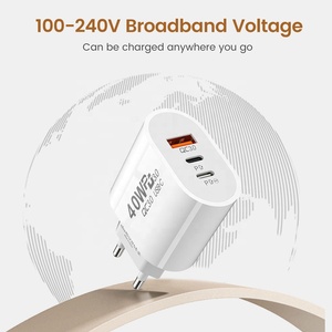 Chargeur rapide double PD + USBA 40W avec port Type-C compatible avec la charge rapide Apple <span class=keywords><strong>20W</strong></span>, prise standard UE/US - Product Image 6
