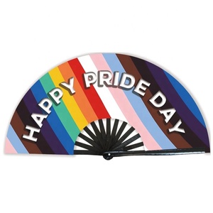 Ventilador de mano de arcoíris de doble cara con técnica pintada de clacker de sublimación de 13 pulgadas - Product Image 5