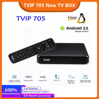TVIP S-Box V.705 4K Ultra HD Linux & Android 11.0 OS TV BOX Amlogic S905W2 2.4/5G WiFi TVIP 705 Nordic One Media Player