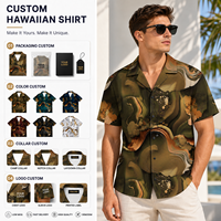 Chemise Hawaïenne Homme Personnalisée Imprimée Intégralement, Manches Courtes, Boutonnée, Qualité Supérieure, Décontractée, Été, Plage, Vacances, OEM ODM