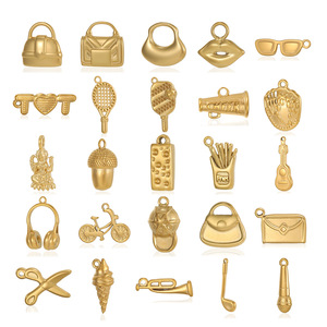Dijes de Acero Inoxidable Manna Creative, Elementos de Estilo de Vida, Micrófonos, Bolsos, Deportes, Collares, Pendientes, Adornos DIY - Product Image 1