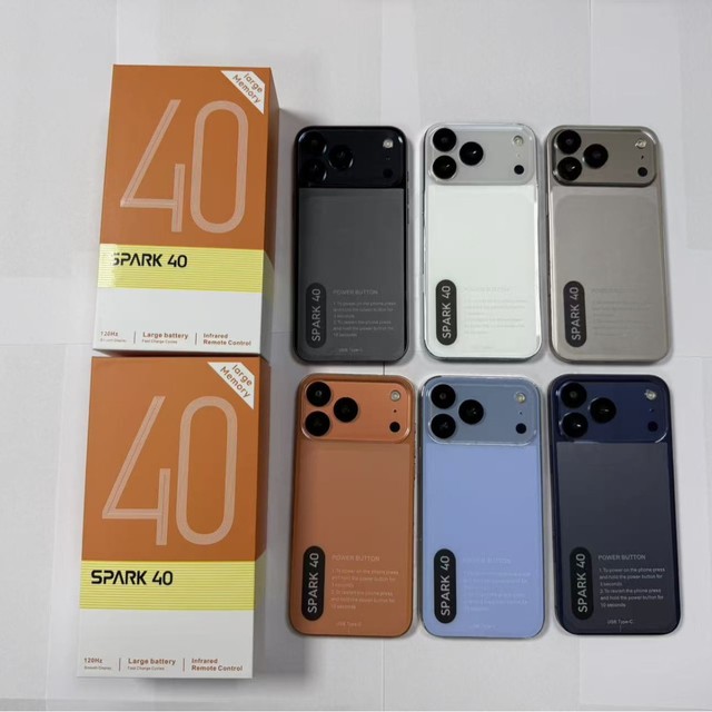 New Cross-border Smartphone Spark40  HD Screen Android 16+1024GB Storage Supporting English/Spanish/French