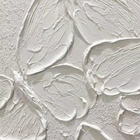 Pintura de Mariposas Blancas Texturizadas Pintadas a Mano, Arte de Pared en Impasto 3D, Arte en Lienzo, Pintura al Óleo Abstracta Moderna para Decoración del Hogar y Hoteles