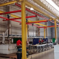 Grue monorail suspendue flexible KBK de 3000 kg avec chariot de guidage, structure en acier robuste, machine de levage montée sur pilier