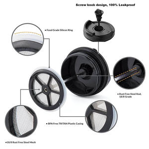 Tasse à café de voyage, Portable, isolé sous vide, pour presse française, Portable, grande pression Préparation de café à usage unique, tasse de thé 12oz, pour le voyage - Product Image 5