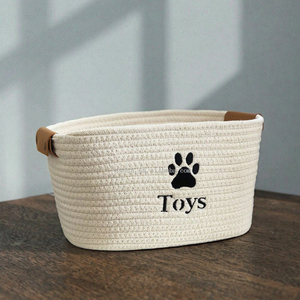 Modern Circle Cotton <b>Rope</b> Woven Eco-Friendly Foldable <b>Storage</b> <b>Basket</b> Size M Multi-Purpose Kitchen Living Room Snack Toy - Product Image 3