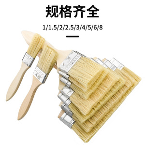 Pig Bristle Paint Brush Wooden Handle Flat Sash 10mm Thick Soft Bristles For Packaging Printing Industrial Use - Product Image 4