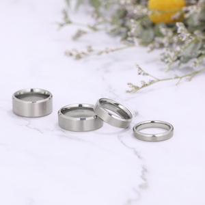 Tempusort Fashion Jewelry 4MM 6MM 8MM 10MM <strong>Custom</strong> Logo Silver Color Brushed Titanium <strong>Rings</strong> for Men Women's Wedding Engagement - Product Image 5