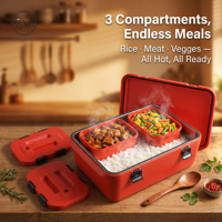 Ensemble de 3 contenants isothermes pour aliments, boîte extérieure de 40 L avec 2 boîtes intérieures de 10 L, doublure en acier rouge ou verte pour la livraison en restaurant