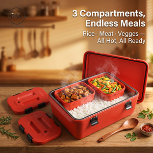 Ensemble de 3 contenants isothermes pour aliments, boîte extérieure de 40 L avec 2 boîtes intérieures de 10 L, doublure en acier rouge ou verte pour la livraison en restaurant - Product Image 6