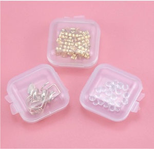 Mini récipients carrés de stockage de perles en plastique transparent, petits récipients en plastique <span class=keywords><strong>avec</strong></span> couvercles, boîte de rangement pour pilules - Product Image 3