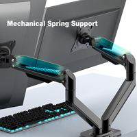Support mural ergonomique pour ordinateur de bureau avec gestion des câbles réglable, double bras de moniteur à ressort, neuf
